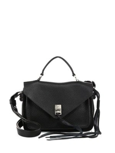 Shop Rebecca Minkoff Darren Small Pebbled Leather Messenger Bag In Black