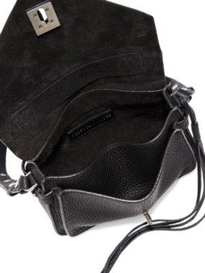 Shop Rebecca Minkoff Darren Small Pebbled Leather Messenger Bag In Black