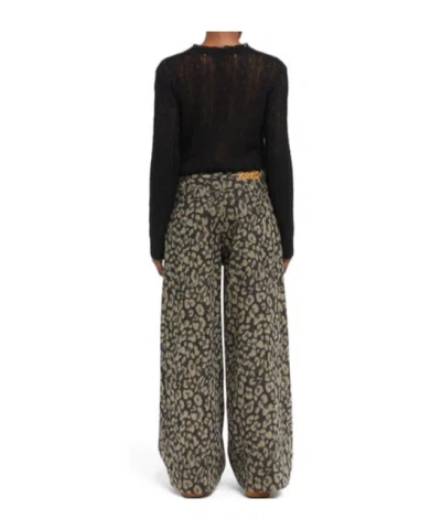 Alanui Seattle Jungle Wide Leg Jeans In Multi