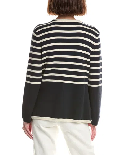 Rag & Bone Dee Stripe Long Cardigan In Navy