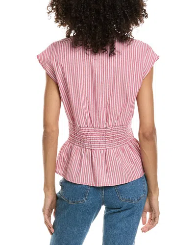 Max Studio V-neck Front Pleat Top In Red