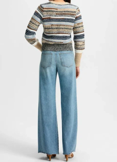 Veronica Beard Striped Button-closure Cardigan In Gray