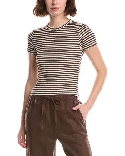 Rag & Bone Luca Stripe Rib Baby T-shirt In Multi