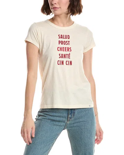 Rag & Bone Cheers Crewneck Graphic Tee In Ivory