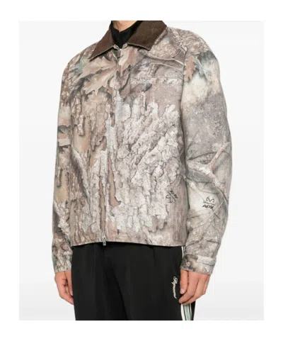 Represent Mens Tree-graphic Print Camouflage Cotton Trucker Jacket In Multi