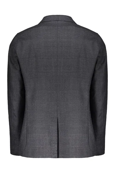 Herno Single-breasted Elegant Dark Gray Jacket In Gray