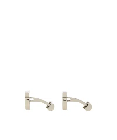 Ferragamo Gancini Cufflinks In Silver/red