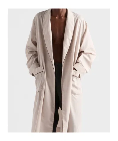 Prada Cotton Blend Robe Coat In Multi