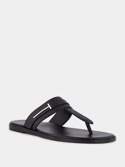 Tom Ford Flat Sandals Open Toe Single Strap In Black