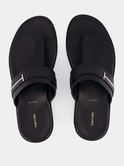 Tom Ford Flat Sandals Open Toe Single Strap In Black