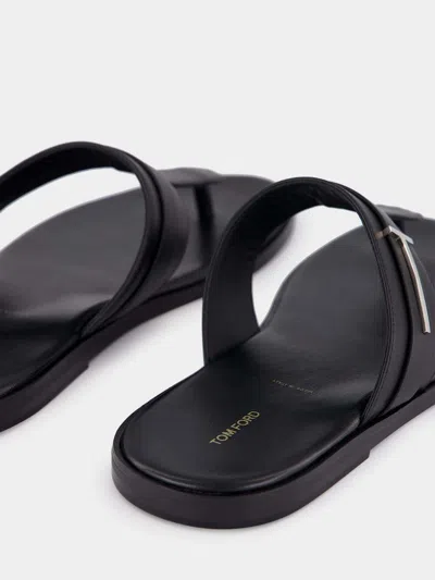 Tom Ford Flat Sandals Open Toe Single Strap In Black