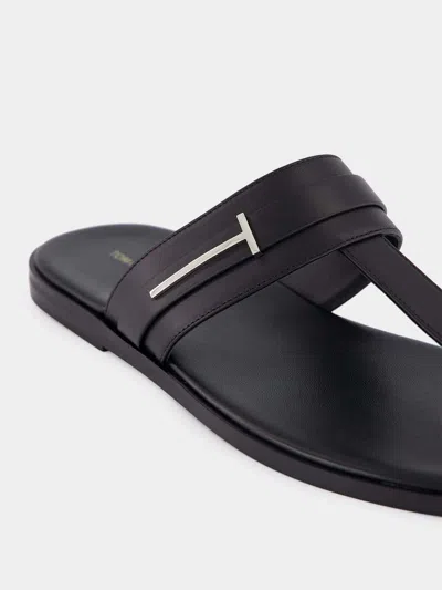 Tom Ford Flat Sandals Open Toe Single Strap In Black