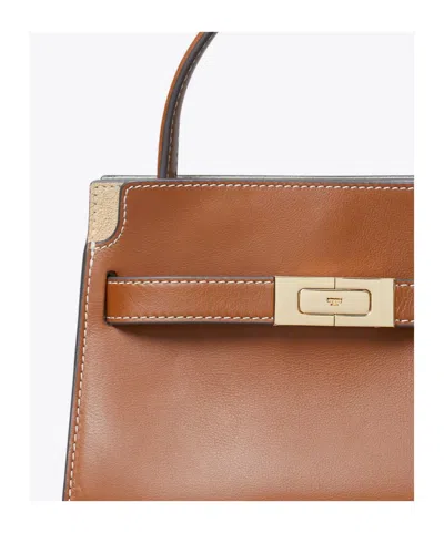 Tory Burch Petite Lee Radziwill Leather Double Bag In Old Tan