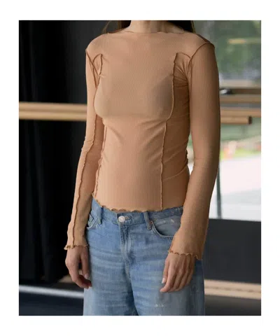Baserange Long-sleeved T-shirt In Brown