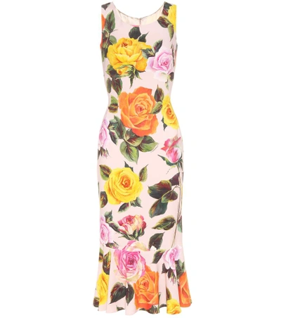 Dolce & Gabbana Multicolor Rose Dress In Floral