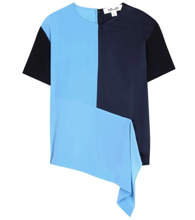 Shop Diane Von Furstenberg Silk T-shirt In Blue