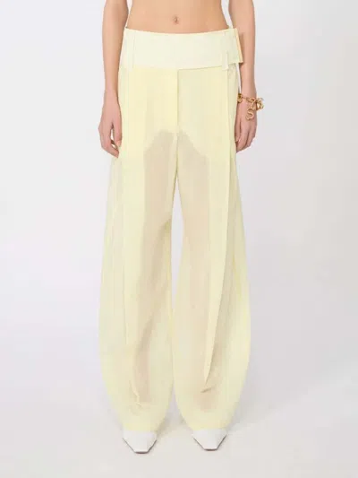 Sportmax Spsfavetta Trousers With Inserts In Yellow