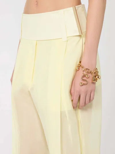 Sportmax Spsfavetta Trousers With Inserts In Yellow
