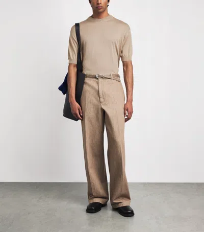 System Wool T-shirt In Beige