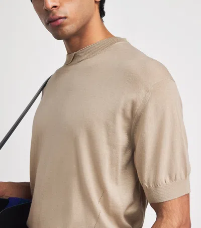 System Wool T-shirt In Beige