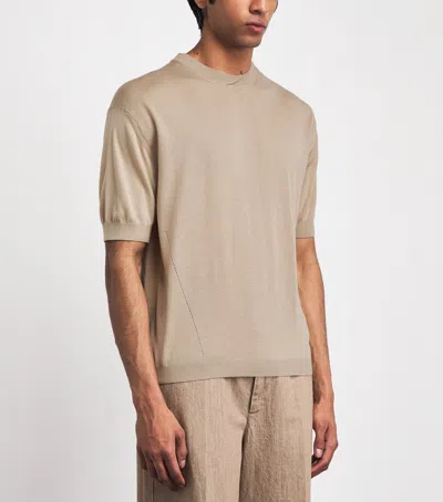 System Wool T-shirt In Beige