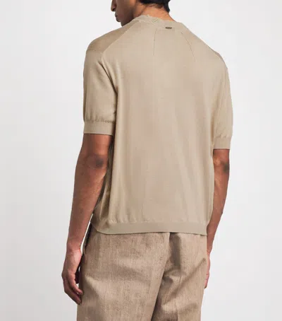 System Wool T-shirt In Beige