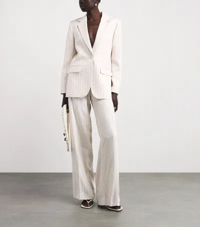 Sandro Paris Sequinned Stripe Blazer In Beige