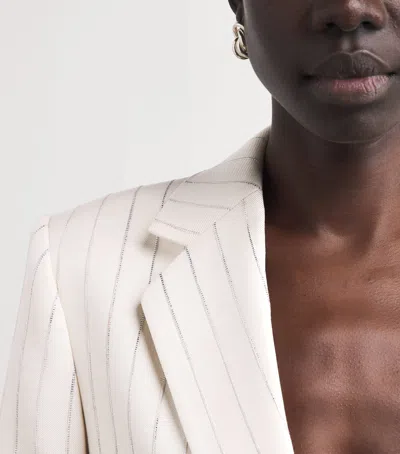 Sandro Paris Sequinned Stripe Blazer In Beige
