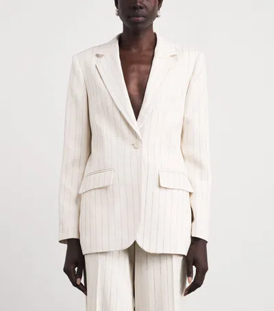 Sandro Paris Sequinned Stripe Blazer In Beige