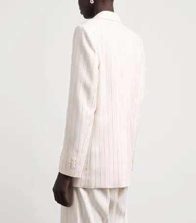 Sandro Paris Sequinned Stripe Blazer In Beige