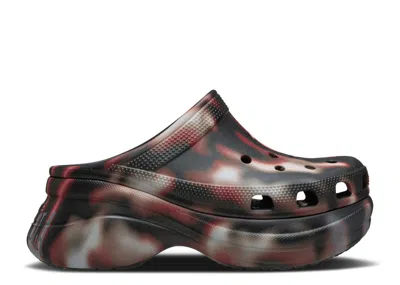 Crocs Tie-dye Pattern Mules In Black