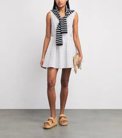 Maje Short Flared Open-back Dress In White