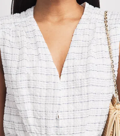 Maje Short Flared Open-back Dress In White