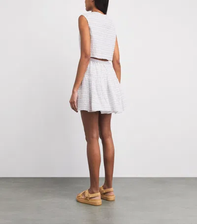 Maje Short Flared Open-back Dress In White