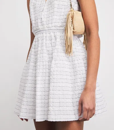 Maje Short Flared Open-back Dress In White