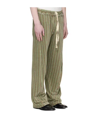 Edward Cuming Green Twisted Track Pants In Brown
