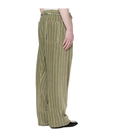 Edward Cuming Green Twisted Track Pants In Brown