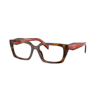 Prada Eyewear Rectangle Frame Glasses In Brown
