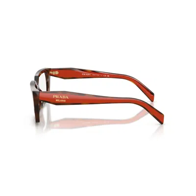 Prada Eyewear Rectangle Frame Glasses In Brown