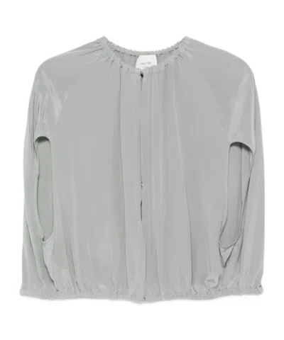 Alysi Silk Cape In Gray