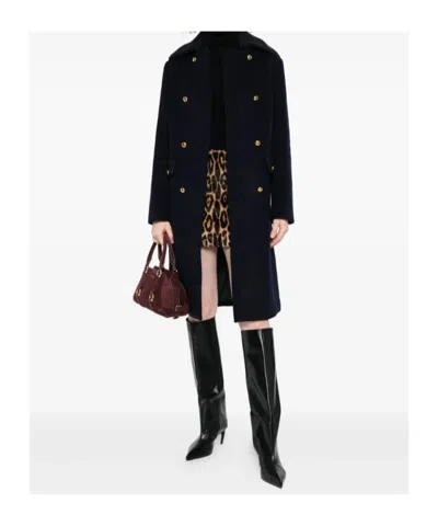 P.a.r.o.s.h Parosh Double-breasted Coat In Wool In Black