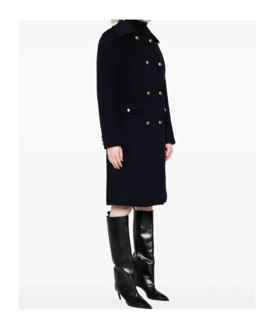 P.a.r.o.s.h Parosh Double-breasted Coat In Wool In Black
