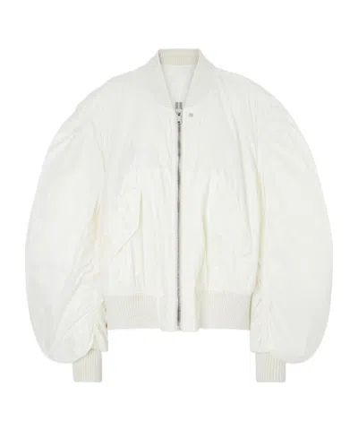 Rick Owens Shell Bomber Jacket In White