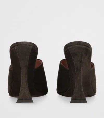 Paris Texas Suede Nina Wedge Mules 105 In Brown