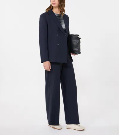 Weekend Max Mara Tailored Double Breasted Jacket Buttoned Cuffs In Blue