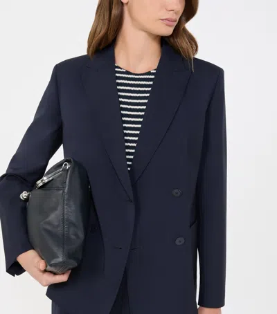 Weekend Max Mara Tailored Double Breasted Jacket Buttoned Cuffs In Blue