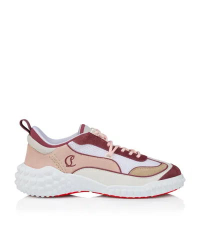 Christian Louboutin Mara Flat Sneakers Rear Pull Tab Contrast Panels In Multi