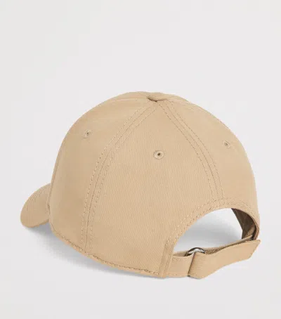 Moncler Logo Patch Cotton Gabardine Baseball Cap In Neutral