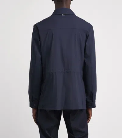 Corneliani Virgin Wool-blend Overshirt In Navy