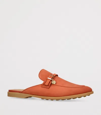 Tod's Orange Solid Sabots Slides In Orange